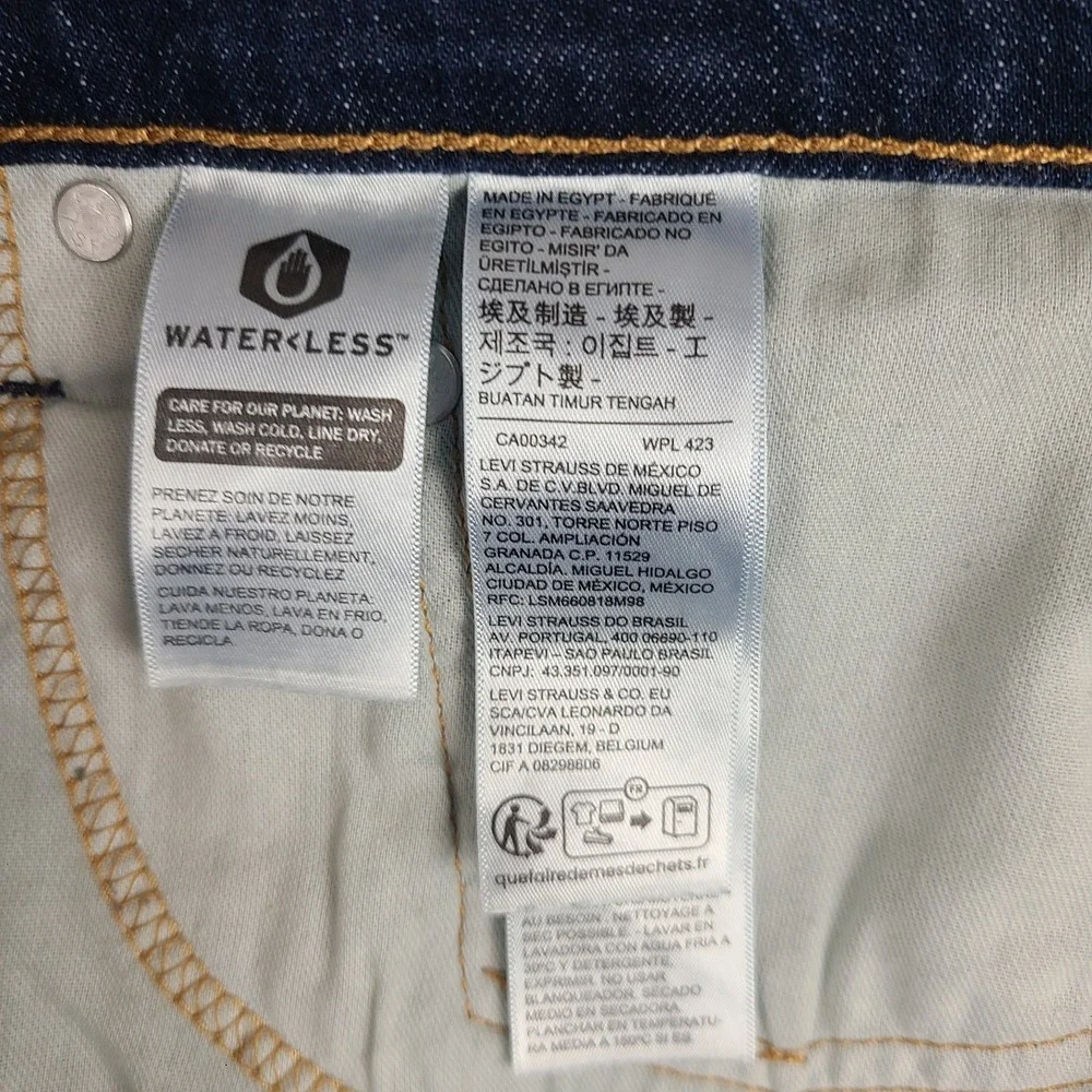 Levi's 505 Jeans Mens 40x32 Blue Regular Fit Straight Waterless Dark Wash Denim